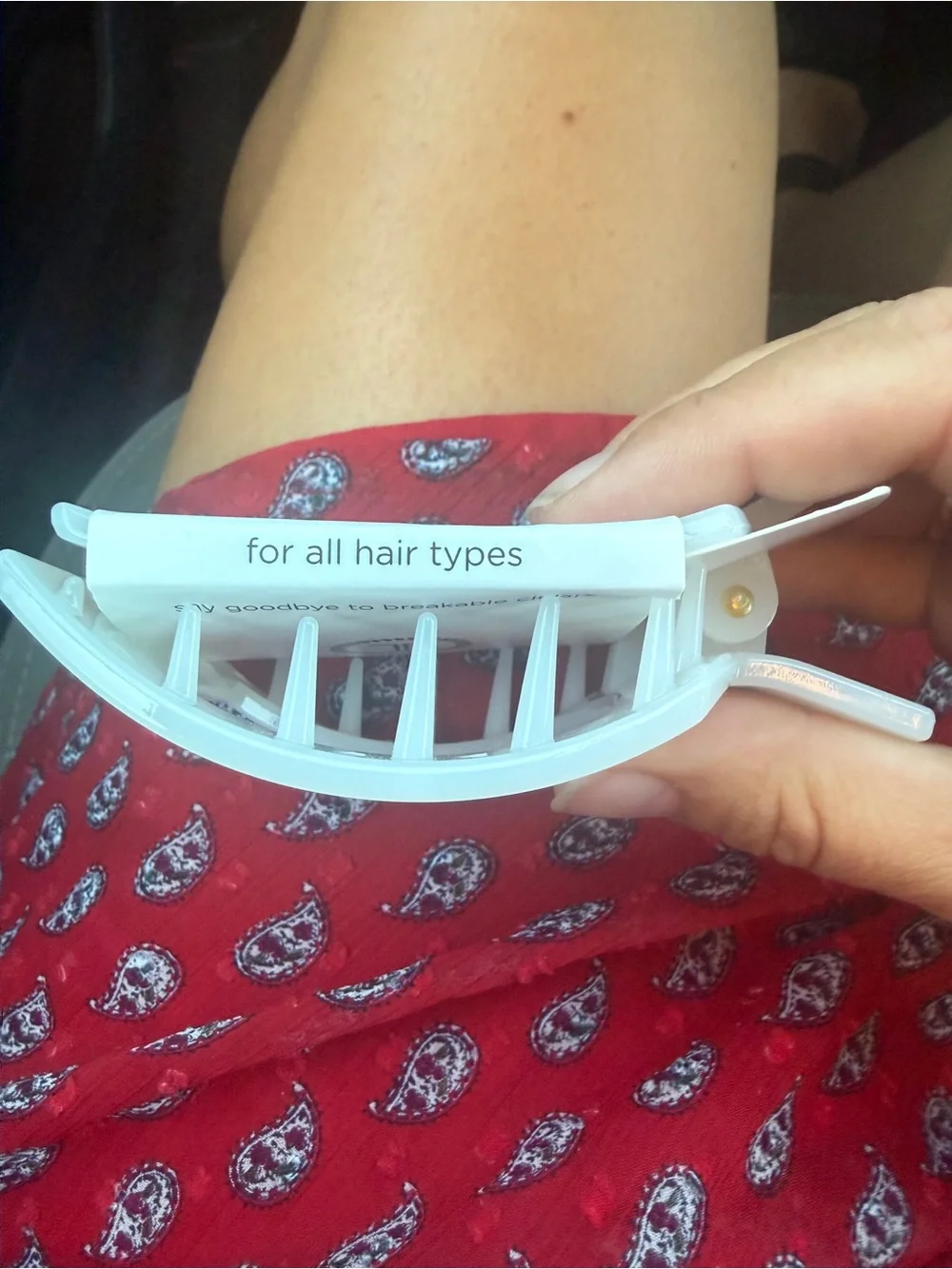 ❤️ 3/$25 TELETIES Flat Square Hair Clip - white